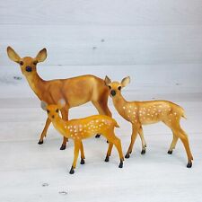 Vintage Plastic Deer Set of 3 Figures 7.5