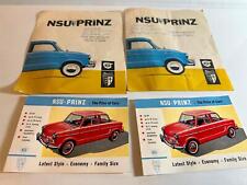 NSU Prinz 1950's Brochure (Lot of 2) + Postcard (Lot of 2) - 4 Items Total picture