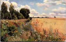 VINTAGE POSTCARD SCENERY OF A RUSSIAN WHEATFIELD PRINTED IN GERMANY c. 1907-1910 picture
