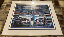 Paul Melia Manned Flight 100 Original Signature Signed Fighter Jet Large Print picture