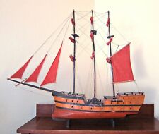 Old Wooden Ship Model - 3 Masted - Large and Detailed - Local Pickup picture