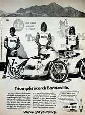 1974 Triumph Trident Bonneville Champion Spark Plugs - Vintage Motorcycle Ad picture
