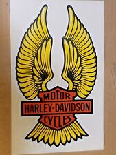 HARLEY DAVIDSON WINGS 1970's WINDOW STICKER VINTAGE MOTORCYCLE NOS DECAL 4.5x7.5 picture