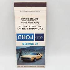 Vintage Matchbook 1972 Ford Mustang Ford Motor Company of Canada Oakville Ontari picture