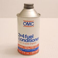 Vintage NOS OMC Evinrude 2+4 Outboard Fuel Conditioner Cone Top Oil Gas Can New picture