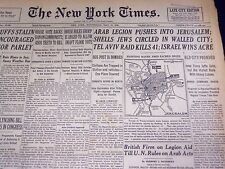 1948 MAY 19 NEW YORK TIMES - TEL-AVIV RAID KILLS 41 - NT 3627 picture