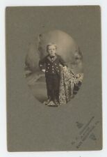 Antique Circa 1900s Cabinet Card Adorable Little Boy in Suit East Greenville, PA picture