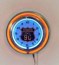 Sturgis Interstate 90 logo neon wall clock picture
