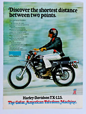 1973 Harley Davidson TX-125 Vintage Original Print Ad 8.5 x 11