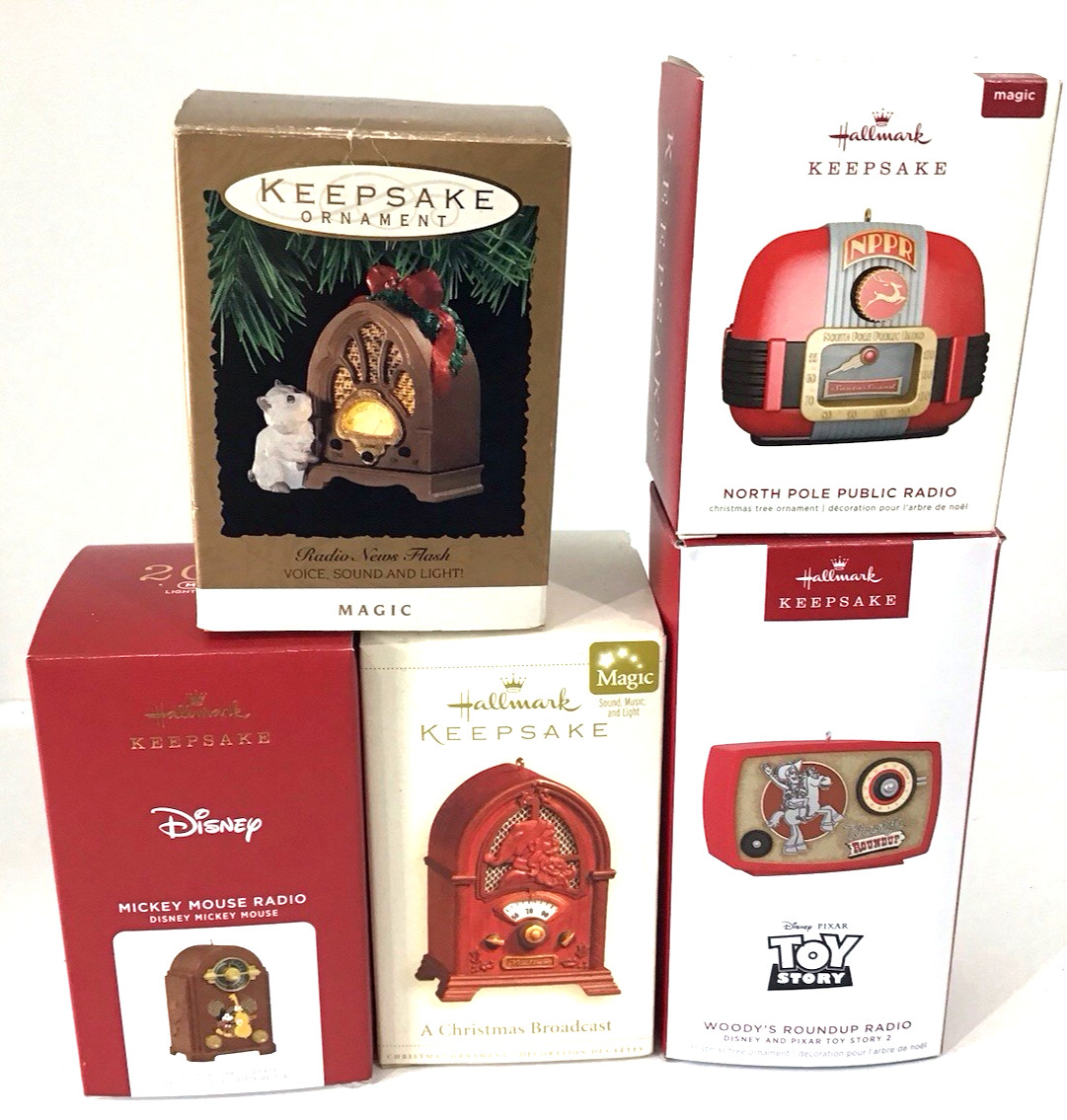 Hallmark Keepsake Radio Theme Lot Christmas Ornaments Disney Toy Story NIB Sound