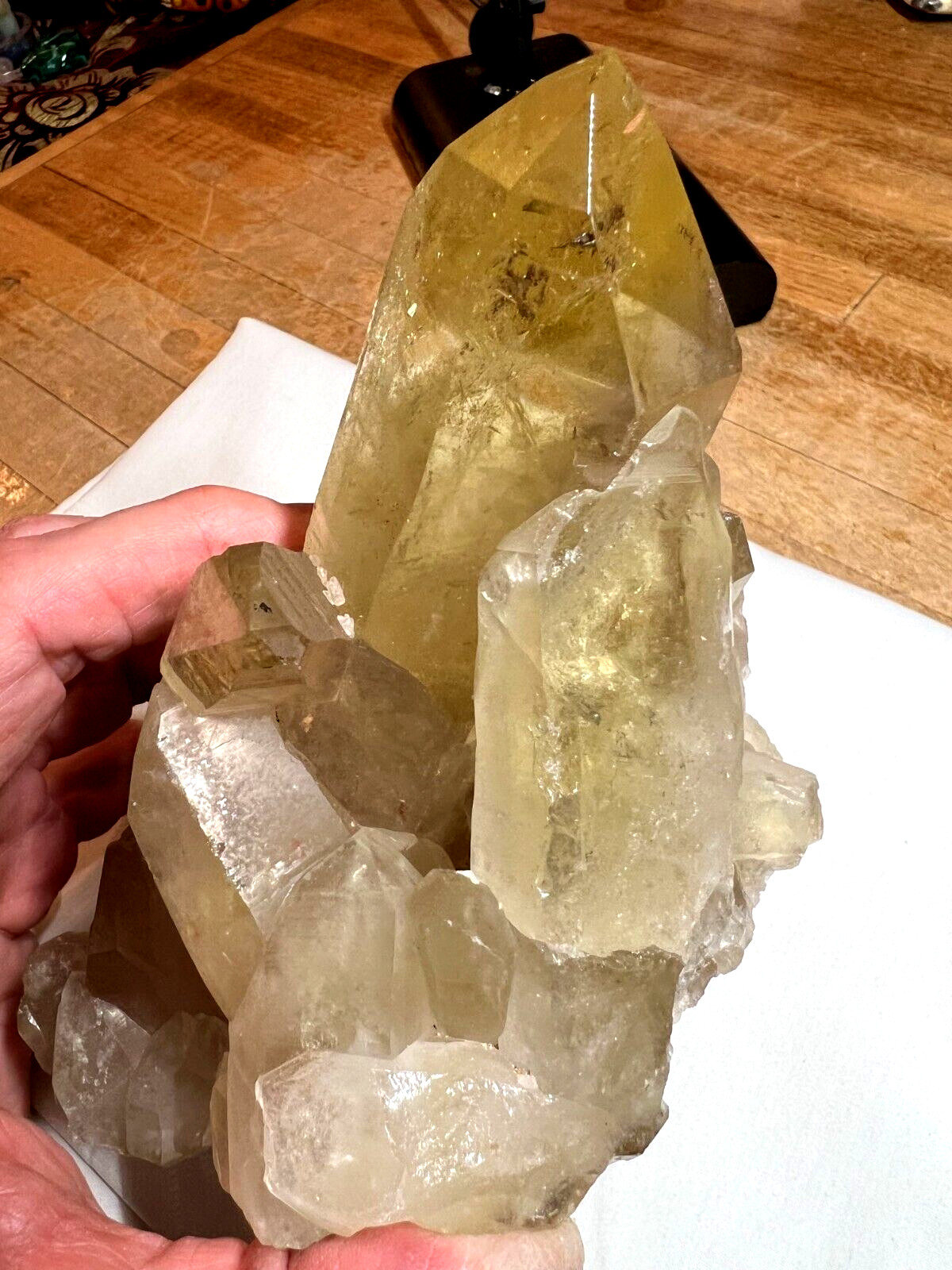 Rare Lemon Citrine Quartz Crystal Lemurian Phantom Cathedral Cluster Specimen713 Rare Lemon Citrine Quartz Crystal Lemurian Phantom Cathedral Cluster Specimen713