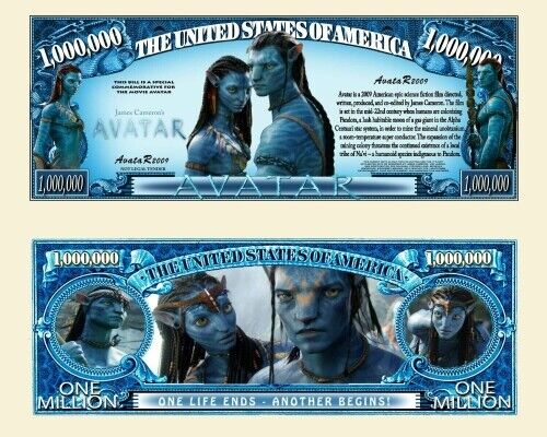 Avatar Pandora Pack of 100 Collectible Novelty Funny Money 1 Million Dollar Bill