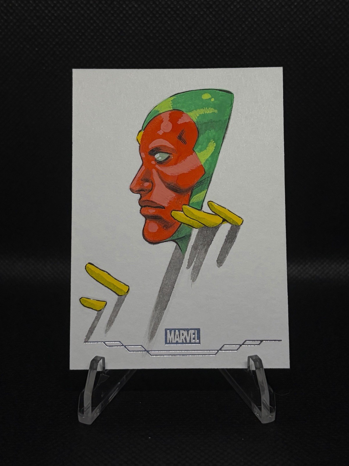 2025 Topps Chrome Marvel Vision Sketch 1/1 Art by Hector Barros