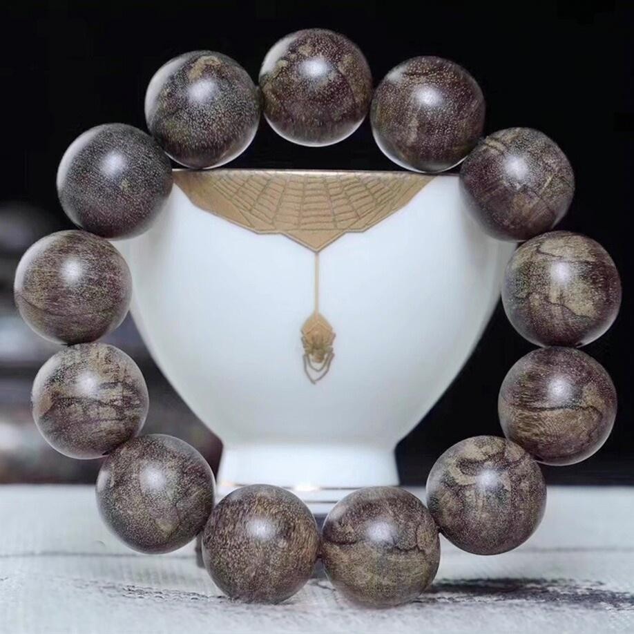 18mm Vietnam Wild Agarwood Bracelet Malas Meditation Agilawood Prayer Beads 惠安沉香