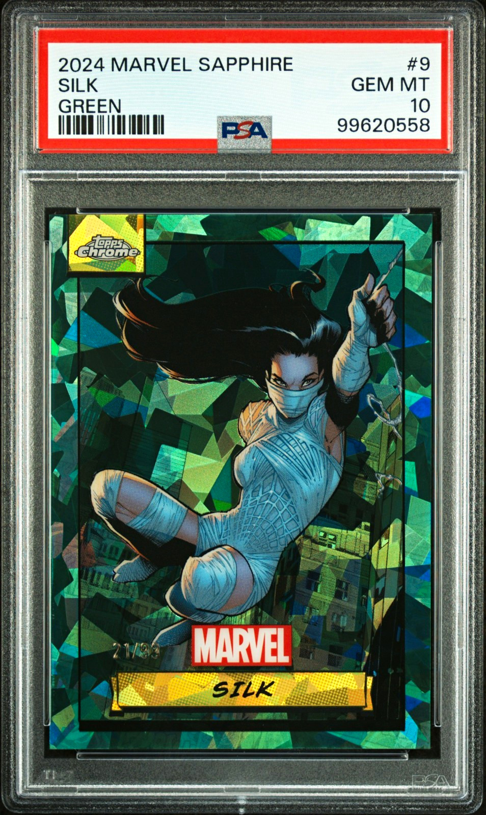 2024 Topps Marvel Sapphire Silk #9 Green Parallel PSA 10 Cert 99620558