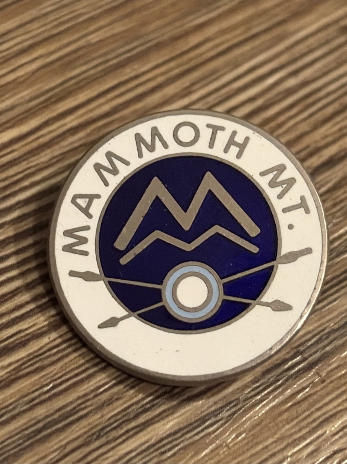 Vintage Mammoth Mountain Enamel Lapel Pin California Ski Resort Lakes Souvenir