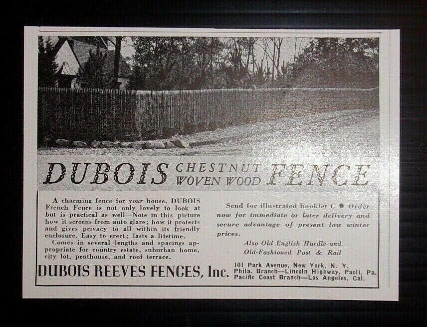 1939 Dubois Reeves Fences Inc. Advertisement New York, NY