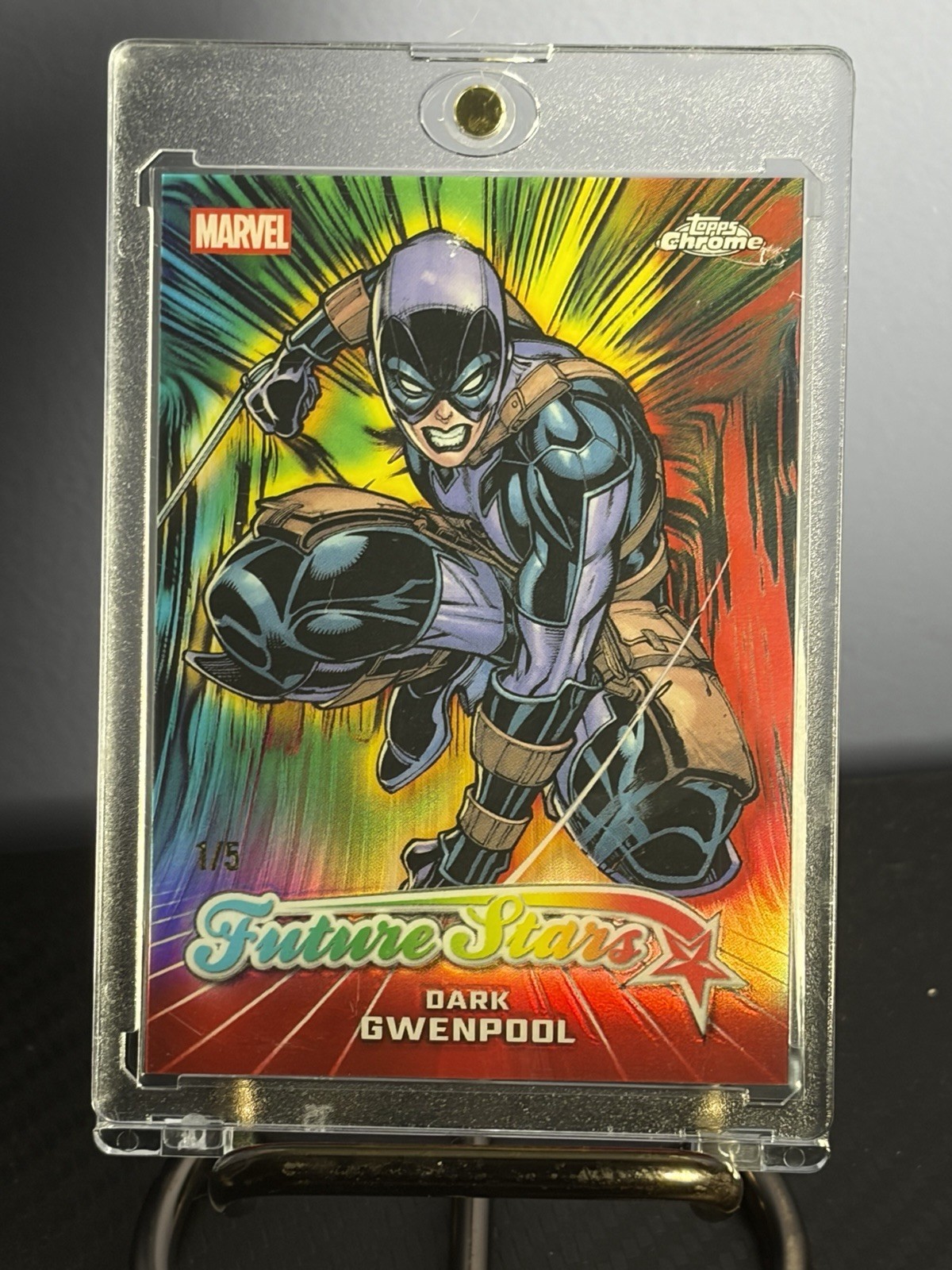 2026 Topps Chrome Marvel Comics Future Stars Dark Gwenpool Red Refractor 1/5