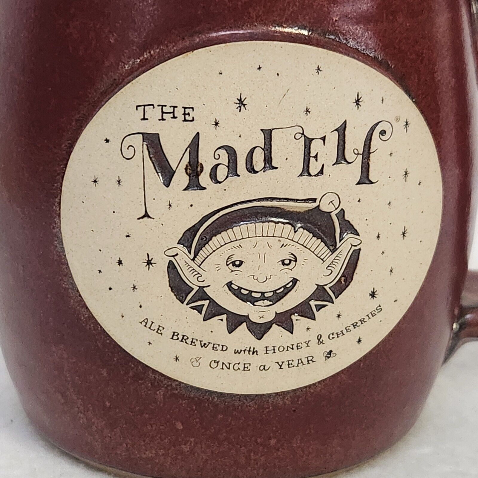 The Mad Elf Ale Handcrafted Sunset Hill Stoneware Studio Pottery Coffee Tea Mug
