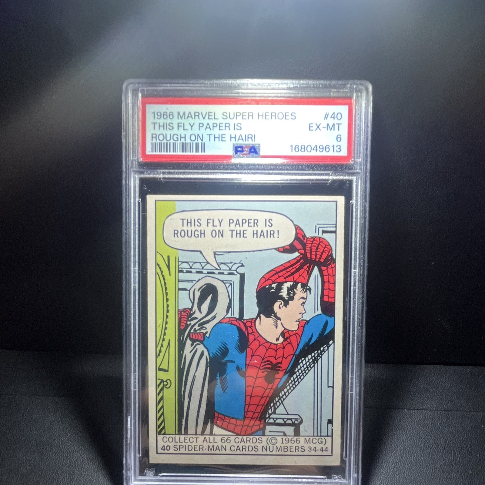 Topps 1966 Marvel Super Heroes #40 Spider-Man PSA 6 This Fly Paper Is Rough