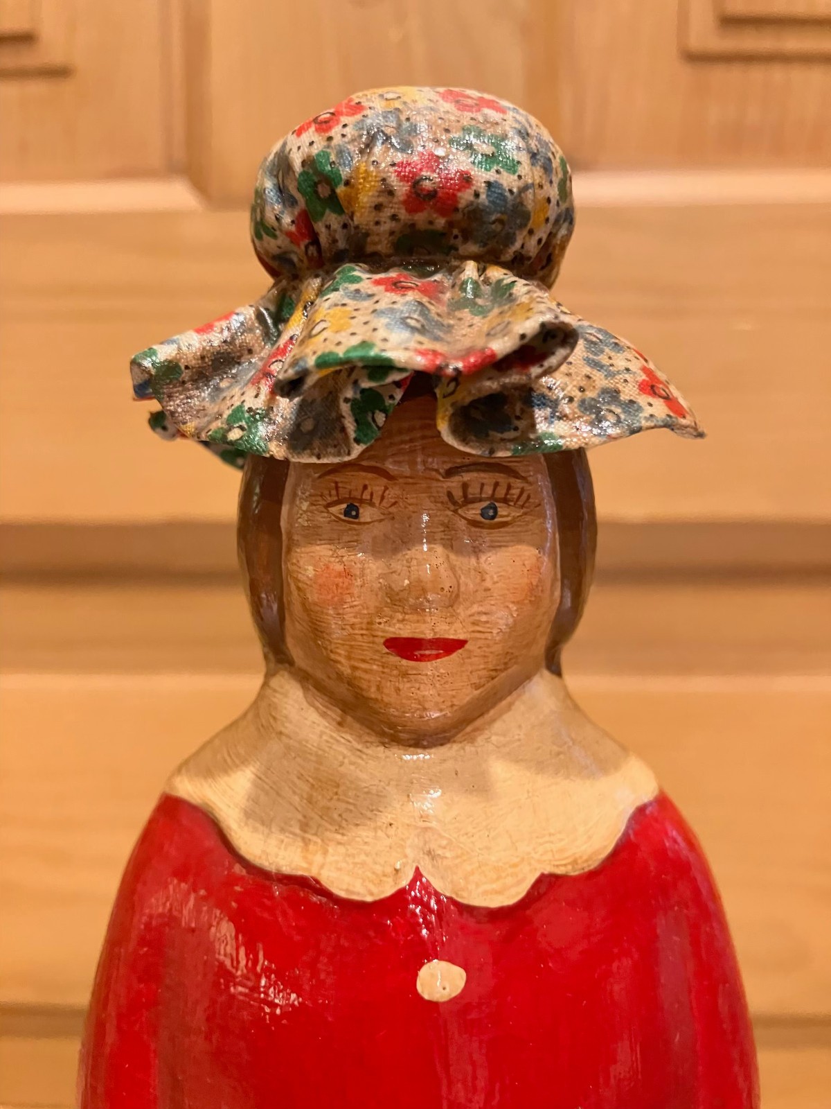 VINTAGE 1980s MRS BUTTERWORTH’S Bottle HAND PAINTED 11” FOLK ART