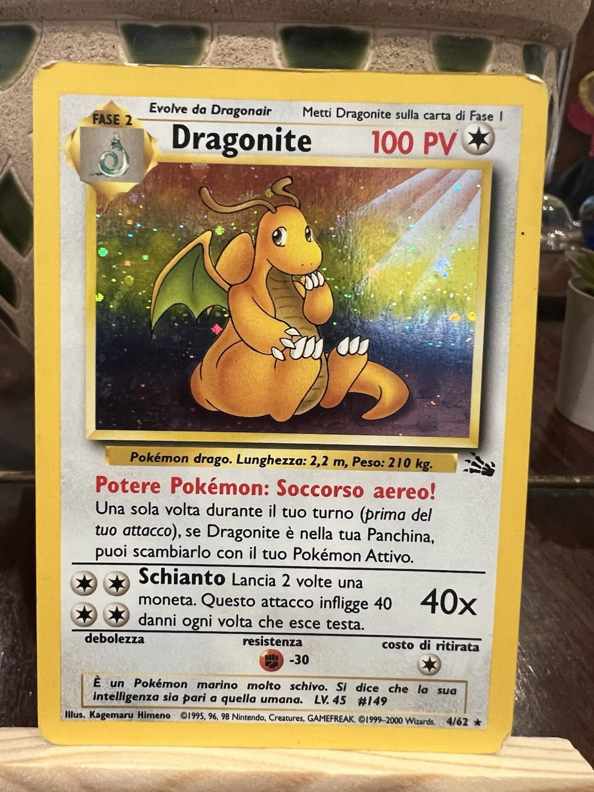 Pokemon TCG Dragonite Holo Rare Fossil Card 4/62 Pokemon TCG Dragonite Holo Rare Fossil Card 4/62