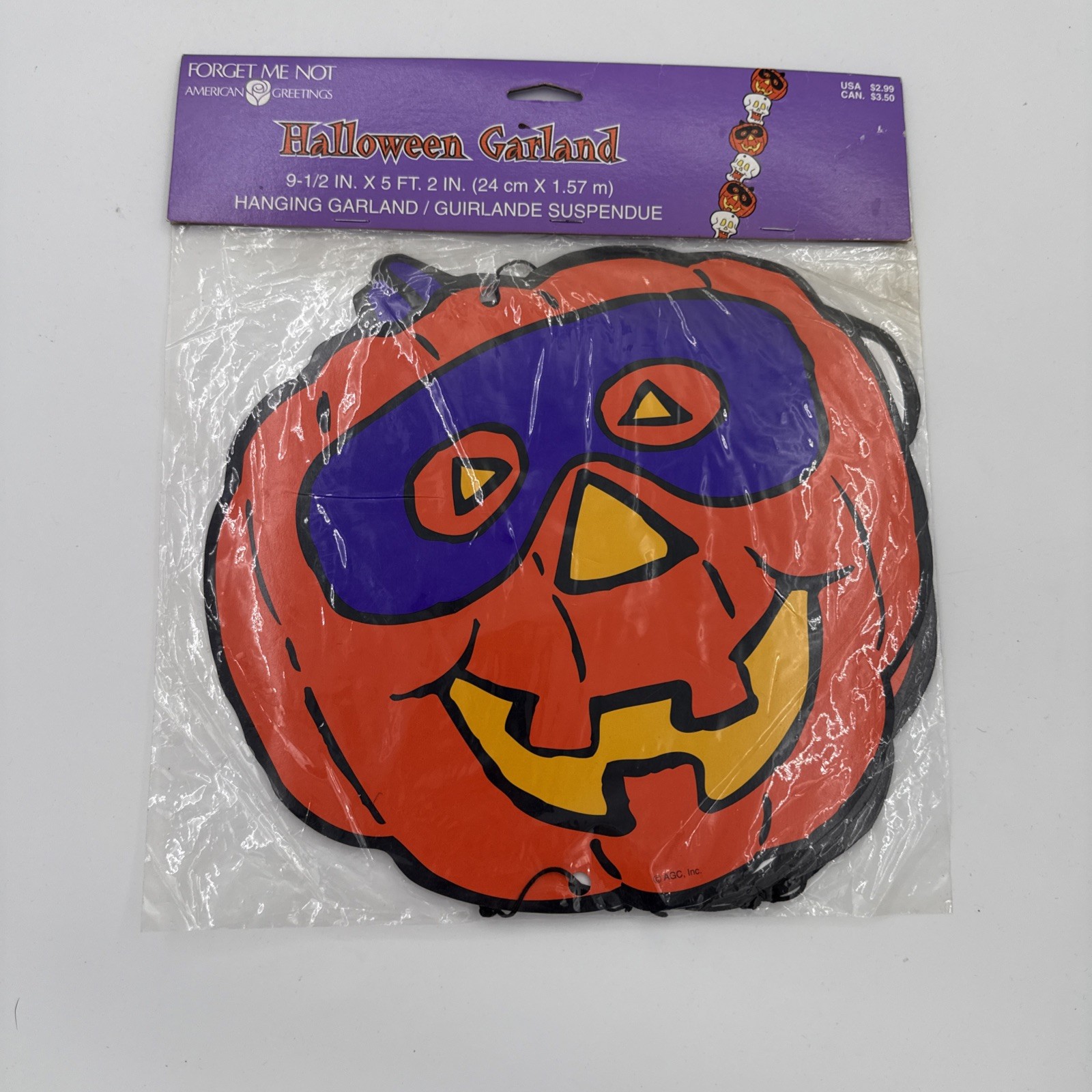 American Greetings 1980’s Vintage Halloween Cut Out Garland Pumpkin & Skulls New
