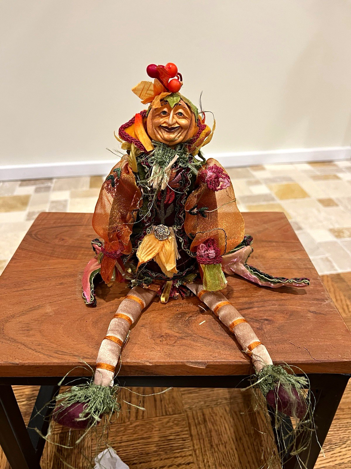 Katherine’s Collection Pumpkin head  bean bag by Wayne Kleski