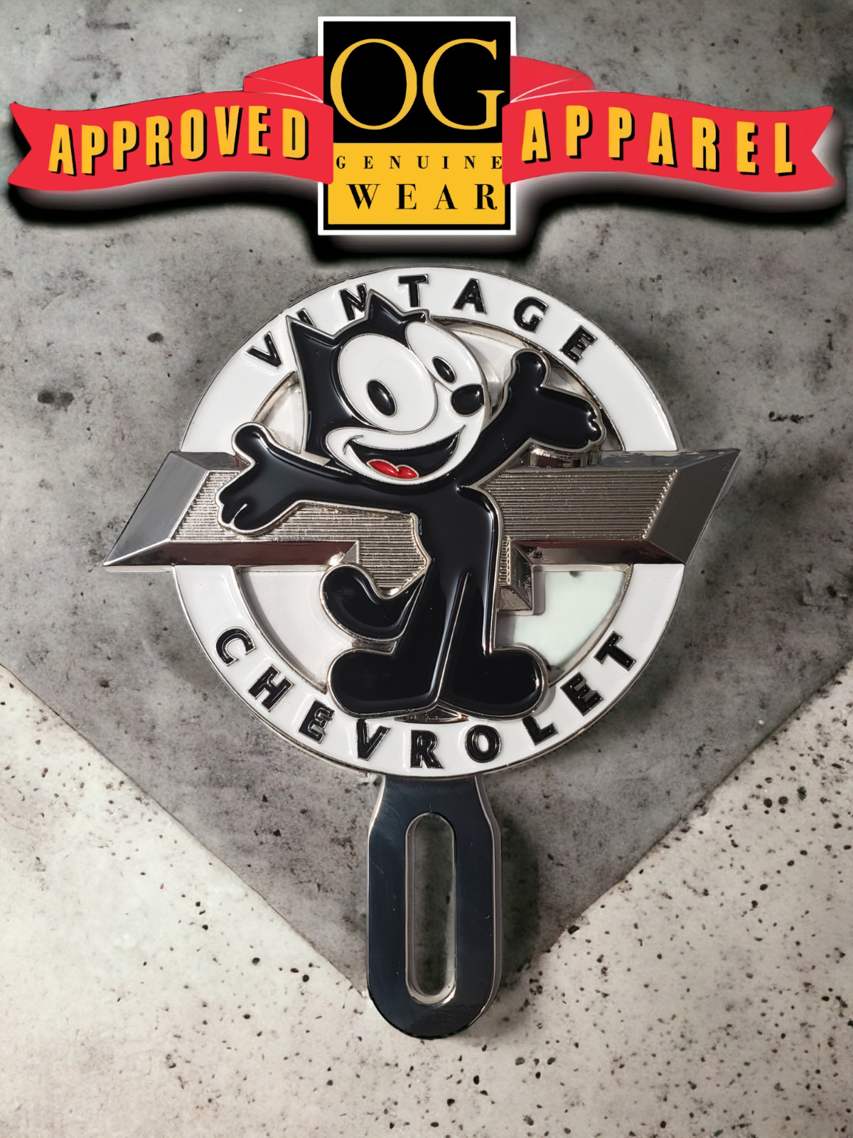 FELIX THE CAT VINTAGE CHEVROLET CHICANO BOMBA LOWRIDER LICENSE PLATE TOPPER