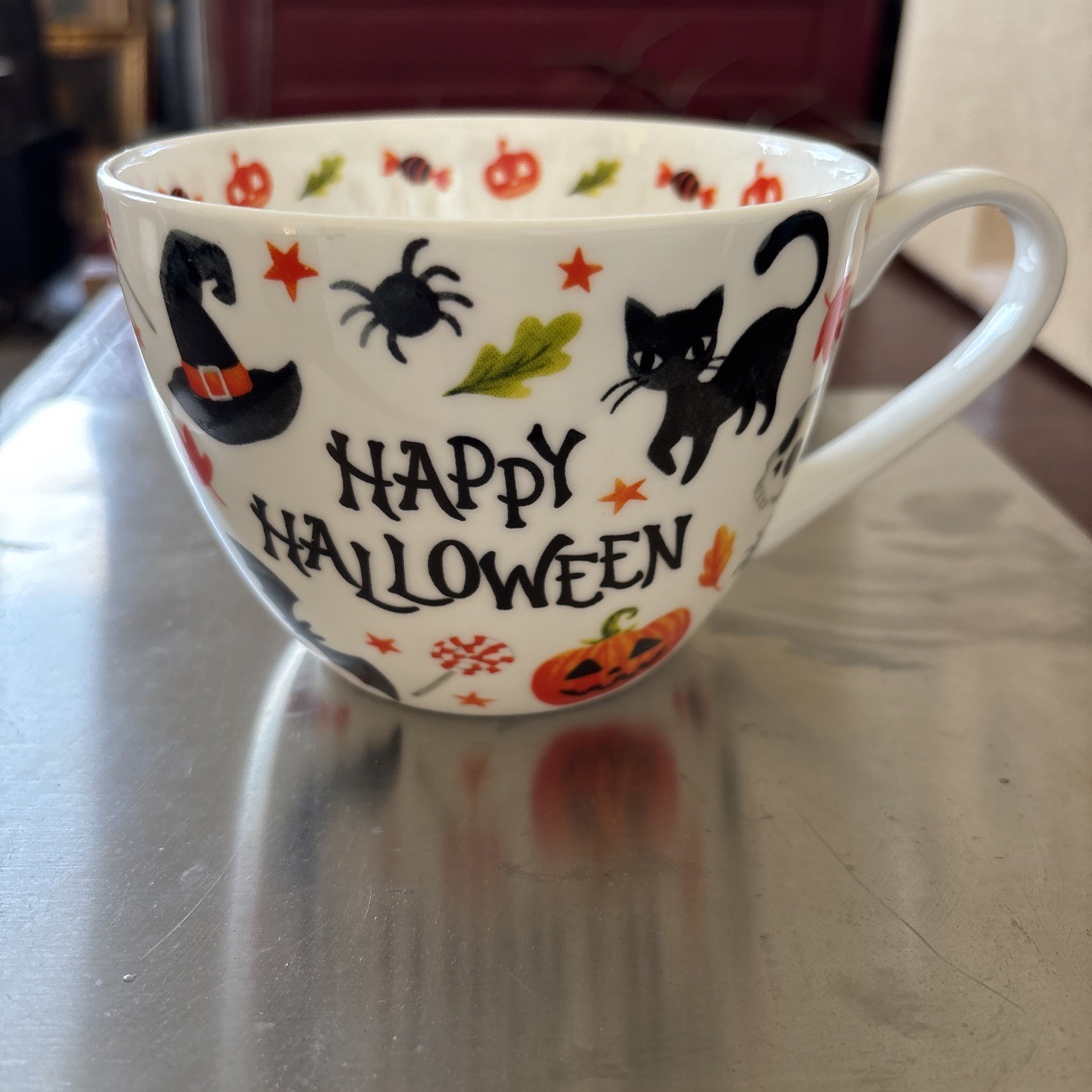 🎃 HARVEST GREEN STUDIO HAPPY HALLOWEEN Bone China Jumbo Mug 🎃 🎃 HARVEST GREEN STUDIO HAPPY HALLOWEEN Bone China Jumbo Mug 🎃