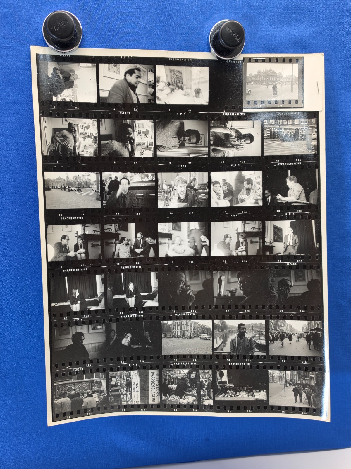 Vintage 1960s Amsterdam Netherlands B&W Contact Sheet Film Photo Rijksmuseum