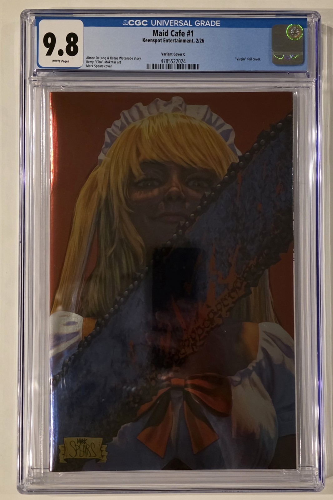 Maid Cafe #1 CGC 9.8 Mark Spears Virgin Foil Cover C Keenspot 2026