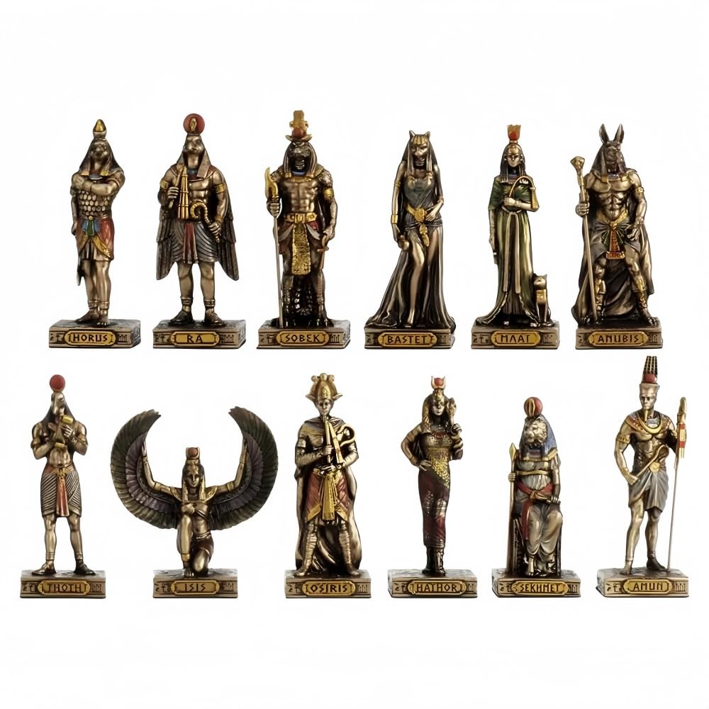 Will Art Museum Gods of Egypt Statues Sets, 12 Pcs Egyptian Gods Resin Figurines