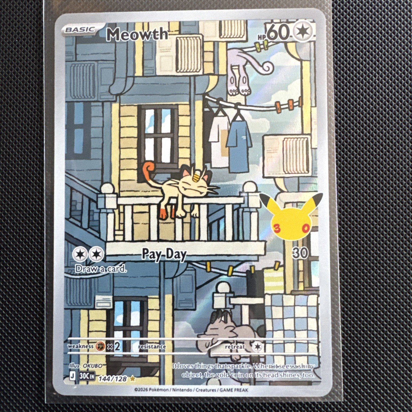 Pokémon TCG Meowth 144/128 30th Celebration Pokémon TCG Meowth 144/128 30th Celebration