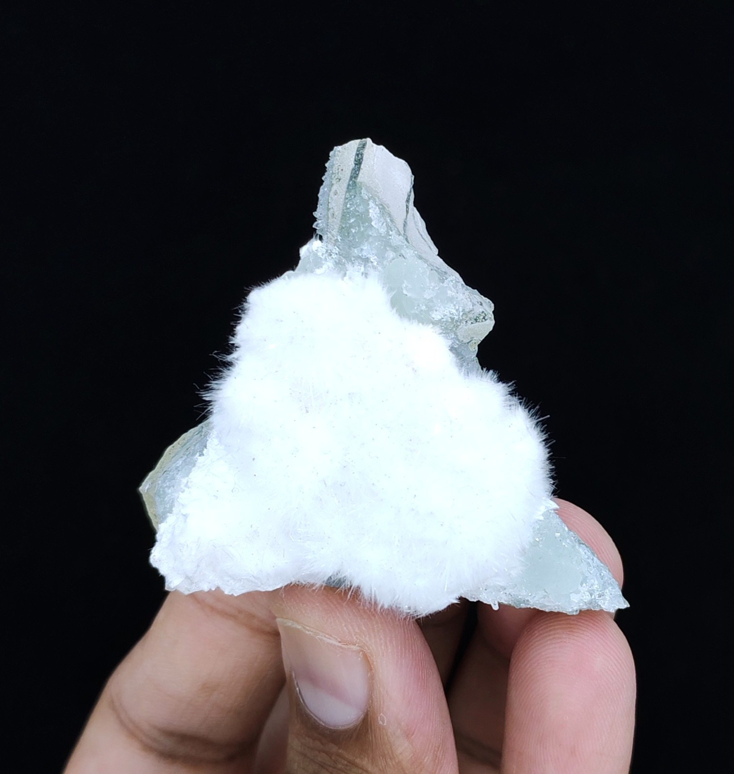 Natural Okenite & Gyrolite On Prehnite Minerals Specimen #S563