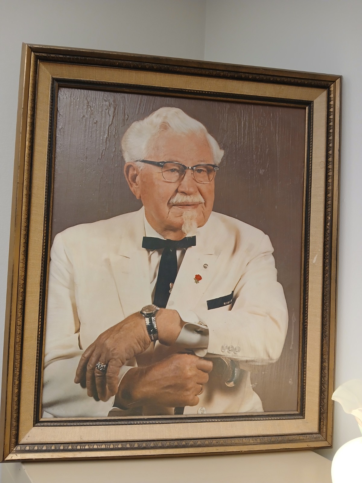 Vintage Framed Colonel Sanders Kentucky Fried Chicken Portrait Print Similart