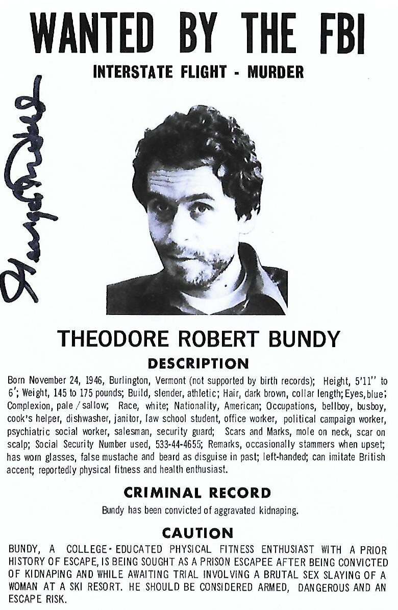 George Dekle auto/sign 4x6 photo Ted Bundy Prosecutor Historical Rare COA LOOK