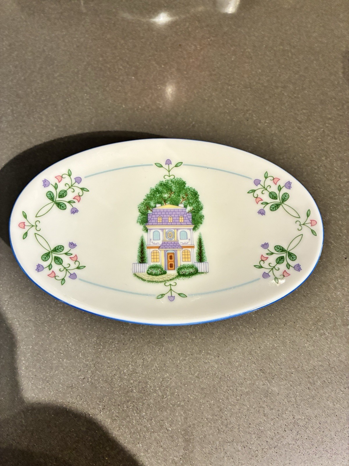 VINTAGE 1998 LENOX VILLAGE PORCELAIN SOAP DISH JAPAN MINT