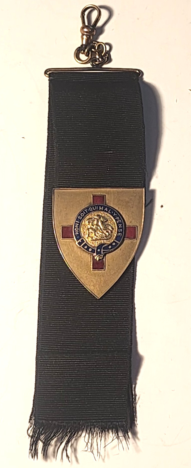 VINTAGE 1924 ORDER OF THE GARTER WATCH FOB ENGRAVED AND NAMED