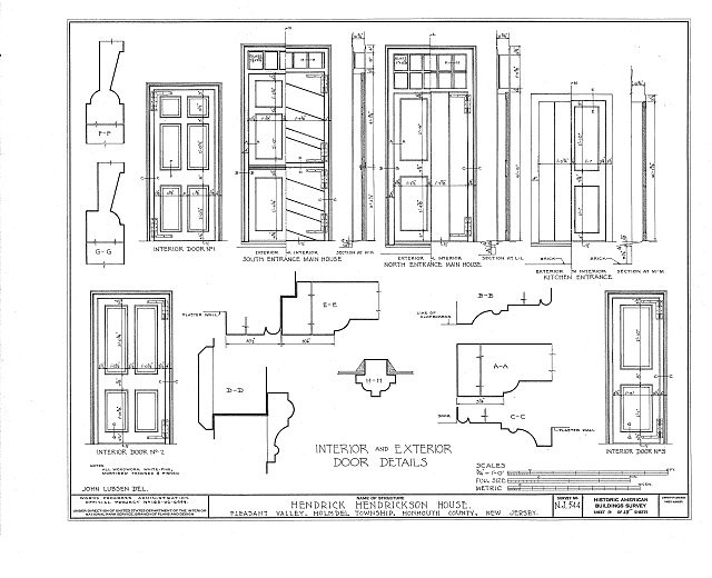 Hendrick Hendrickson House Everett New Jersey 1930s HABS door details