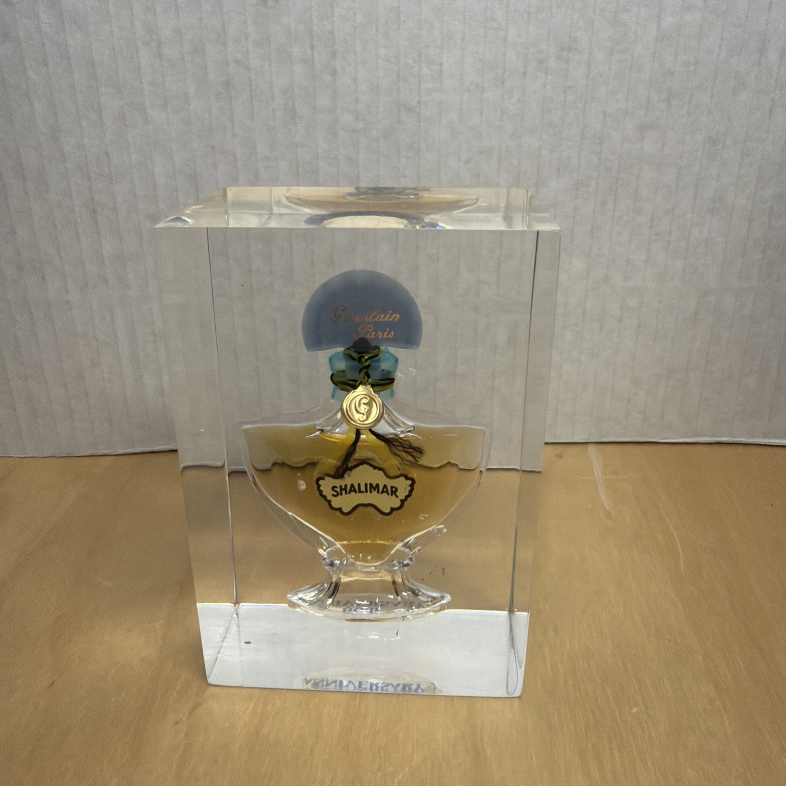 Guerlain Paris Shalimar 60th Anniversary Lucite Cube Commemoration Paperweight