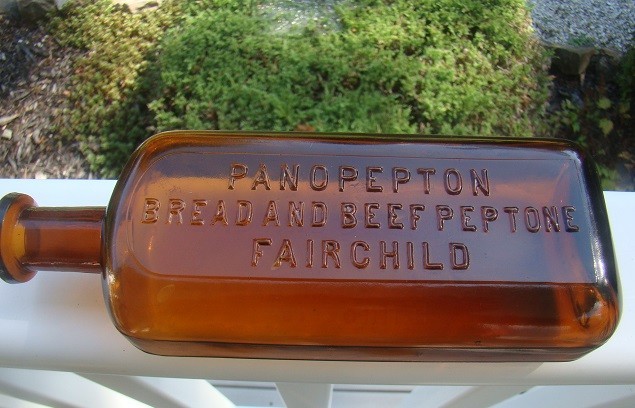 Antique PANOPEPTON BREAD AND BEEF PEPTONE FAIRCHILD Bottle- PAT. JAN. 5 1892
