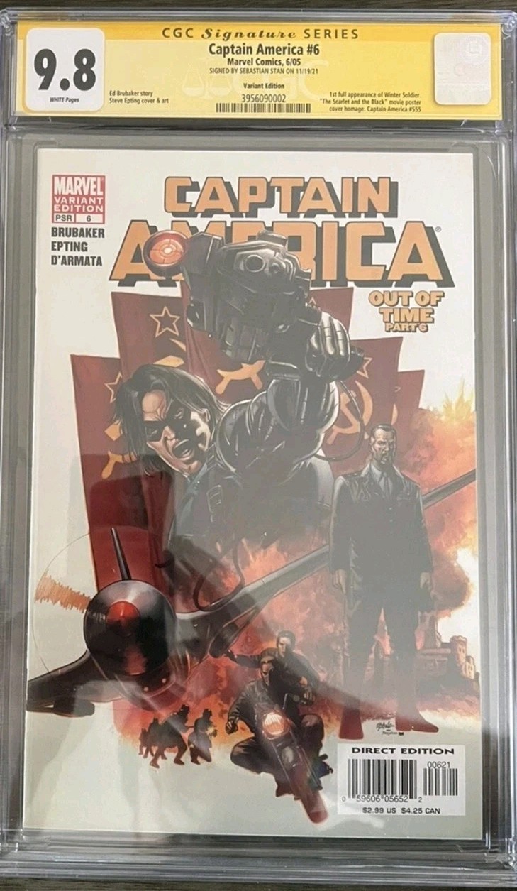 Captain America #6 Bucky Variant CGC SS 9.8 SIGNED Epting 1st Winter Soldier 🌟 