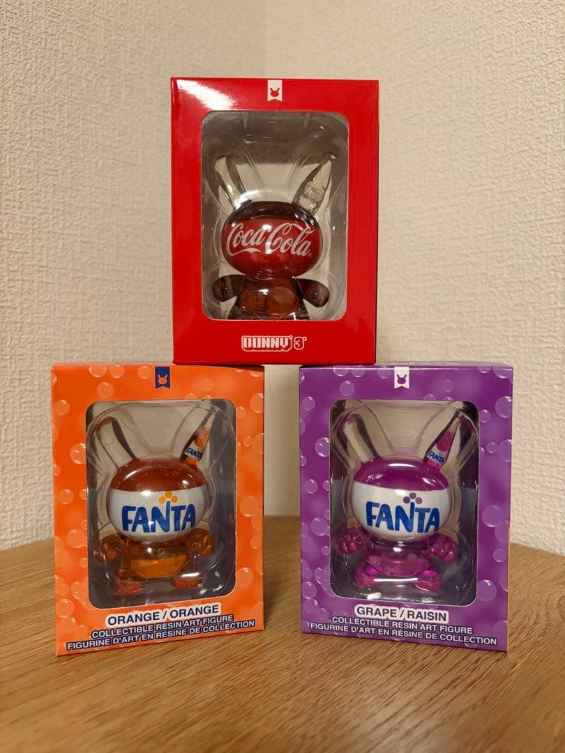 Kidrobot 3 inch Danny Coca Cola & Fanta 3 piece Set Limited US Edition
