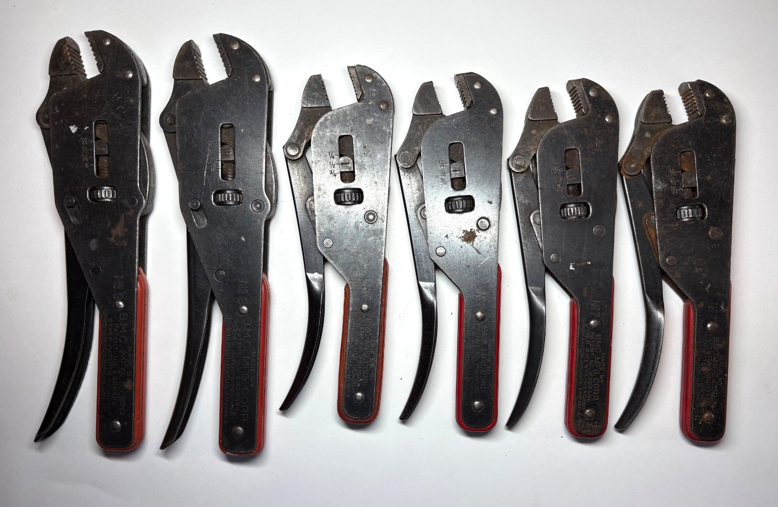Vintage BMC MFG. CORP. Pressure Lock PLIERS Binghamton (2-No.9 ; 4-No.7)