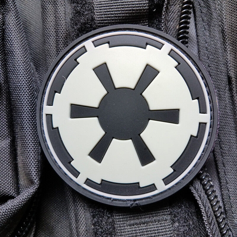  3D PVC STAR WARS IMPERIAL GALACTIC EMPIRE RUBBER HOOK PATCH GLOW IN DARK BADGE