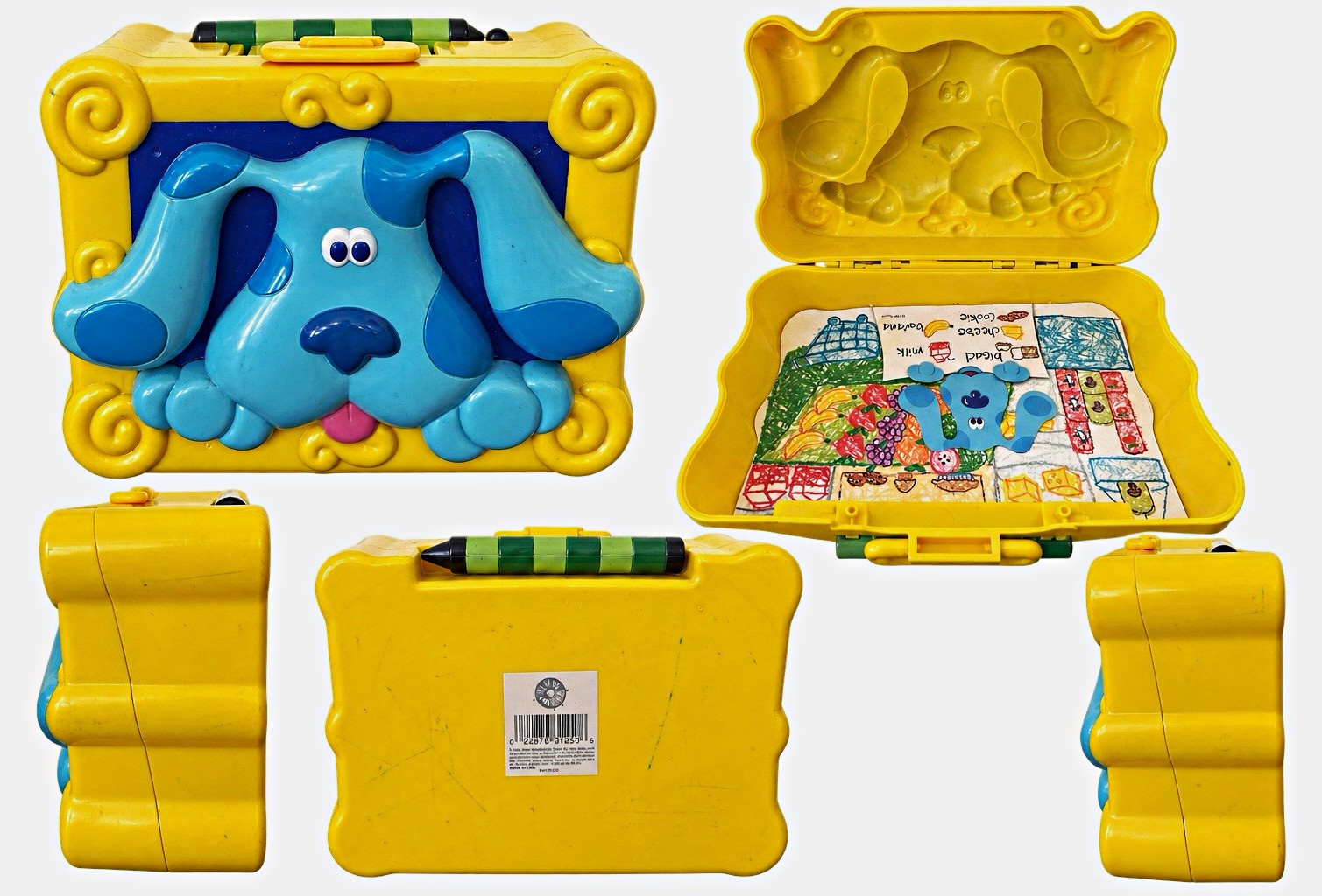 Vintage 1999 Blue’s Clues Activity Art Case Yellow Nick Jr Viacom w/ Crayon