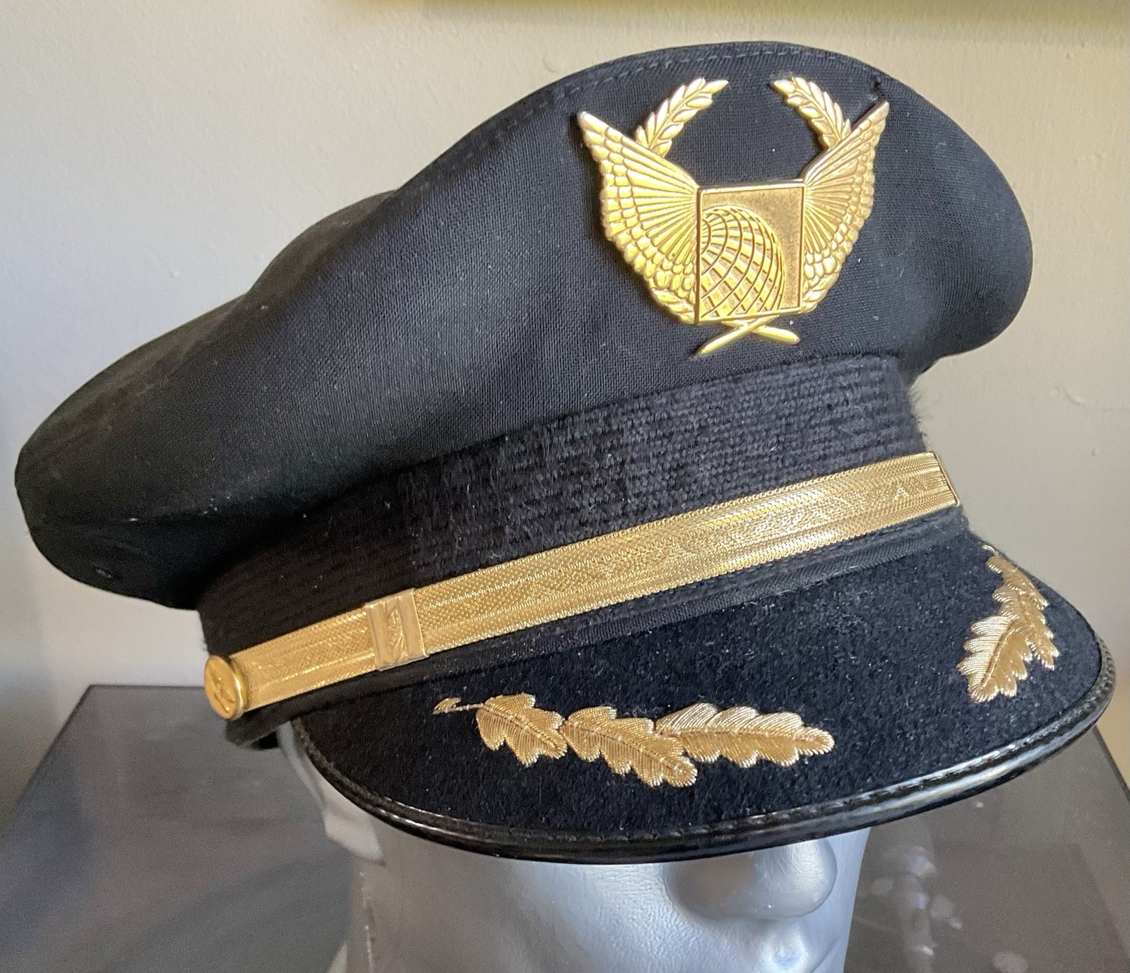 Vintage Continental Airlines Pilot Dress Hat Visor by Bancroft