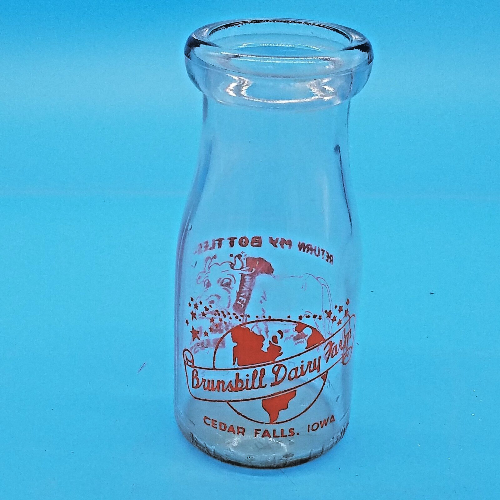 VTG. Half pint brunsbill dairy farm Cedar Falls IA return my bottle or I\'ll Bust