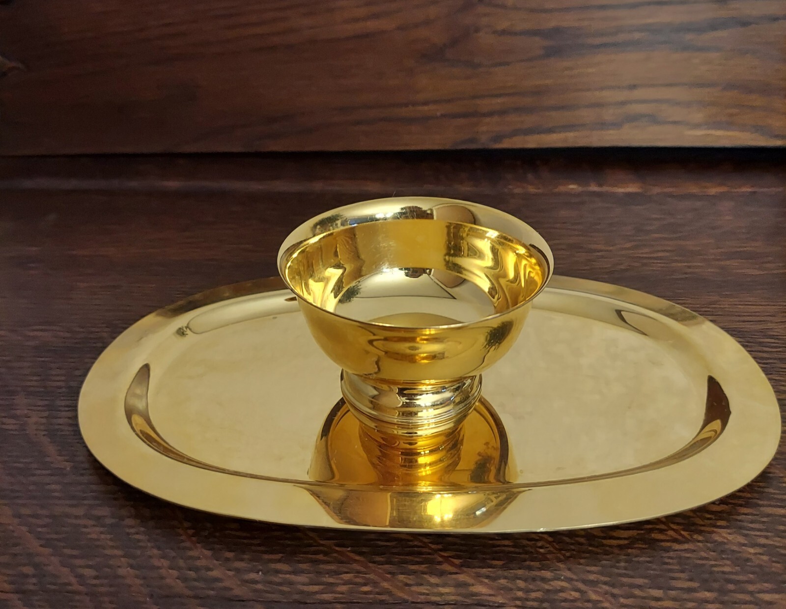 VTG 24k Gold Electroplated Platter and Bowl By Stanley Roberts-from 1960s